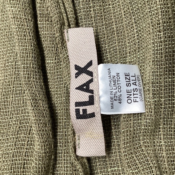 Elegant Olive Green FLAX  Scarf - Picture 2 of 2